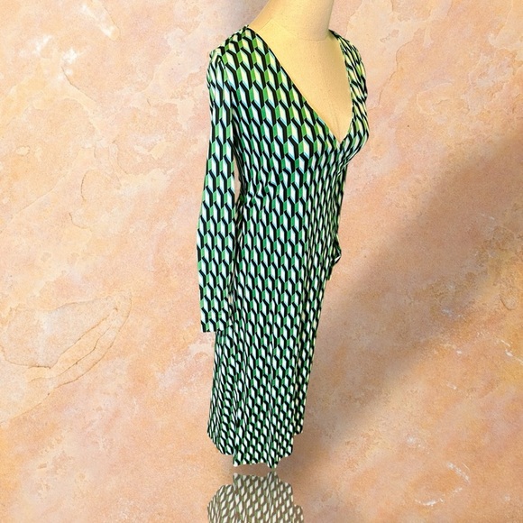 NWT Diane von Furstenberg for Target Long Sleeve Midi Geo Print Wrap Dress XS - Picture 15 of 16